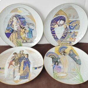 Vintage Set of Four "Biblical Mothers" Series Collector's Plates by Edwin